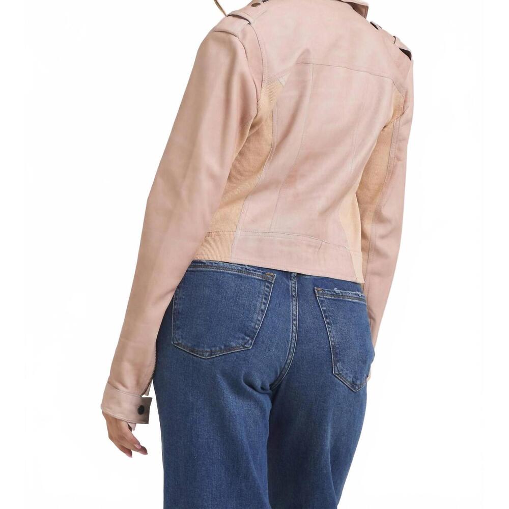 NEW JAKETT piper patina leather jacket in pink - Picture 3 of 4